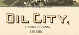 1896 Panoramic Map of Oil City Pennsylvania