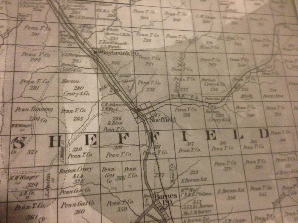 1900 Farm Line Map of Warren Co Pa Showing Oil & Gas Fields