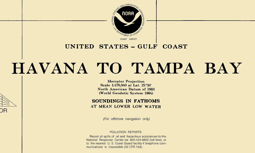 1996 Nautical Map of Havana to Tampa Bay Oil and Gas Leasing Areas