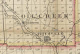 1865 Map of the Oil Region of Pennsylvania Venango Warren Crawford County