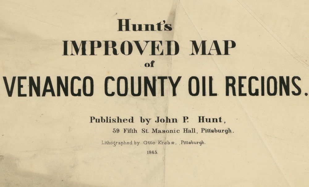 1865 Map of Venango County Oil Regions