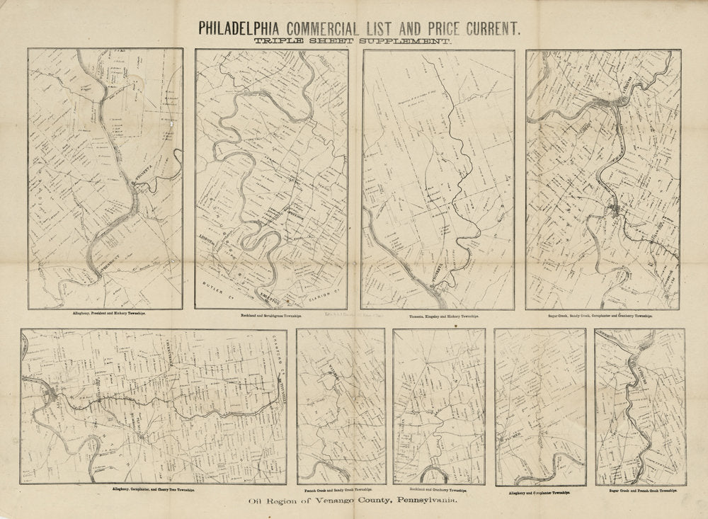 1866 Map The Oil Region of Venango County PA