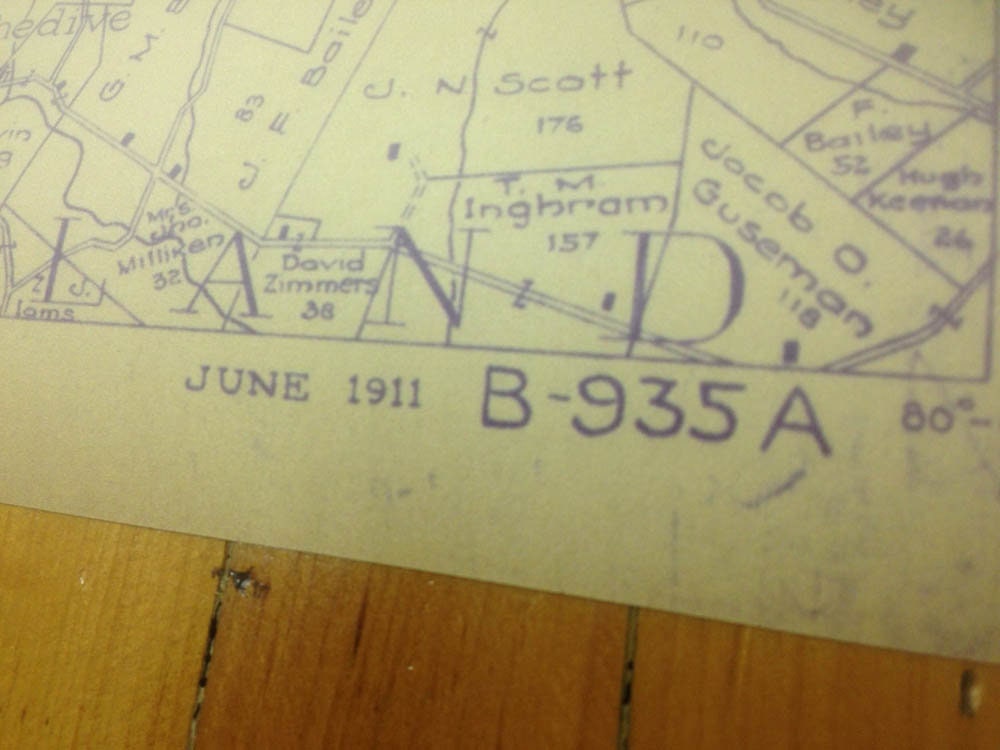 1911 Farm & Gas Well Map Waynesburg Quad Greene County Pa