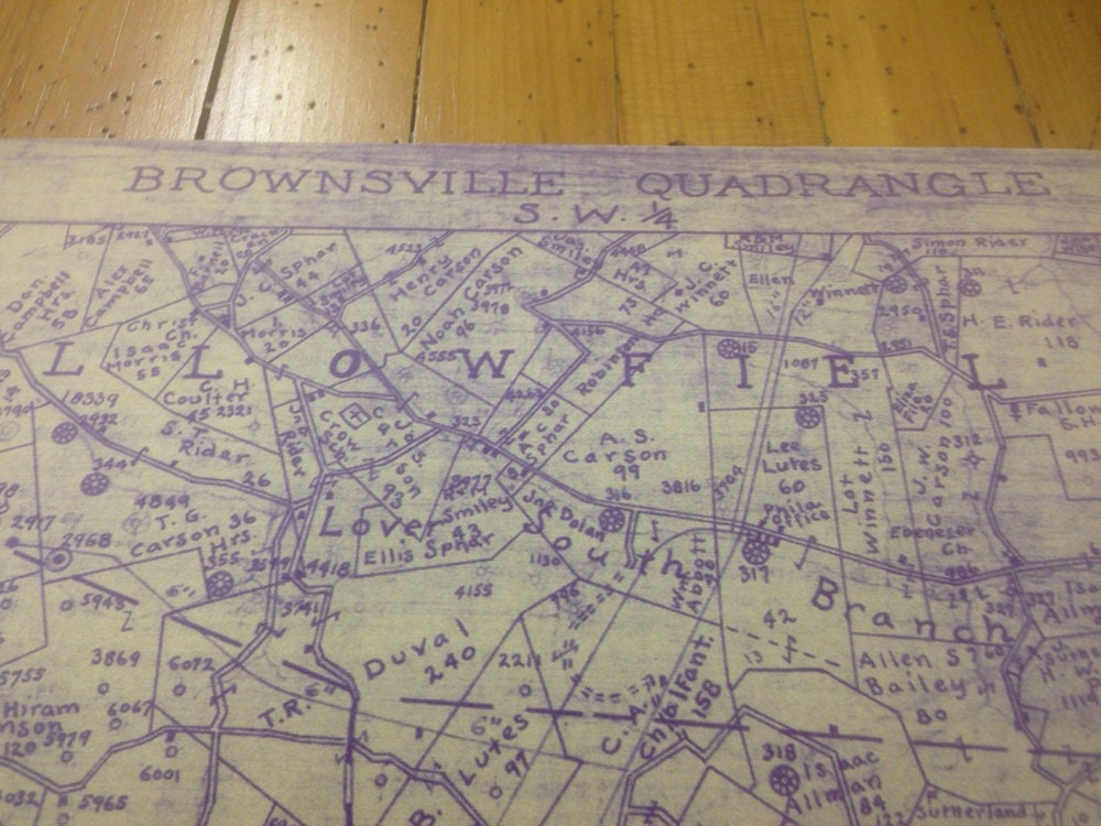 1936 Farm & Gas Well Map Brownsville Quad Washington County Pa