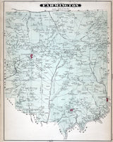 1877 Map of Farmington Township Clarion County Pennsylvania Oil Wells