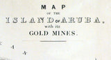 1885 Map of Aruba and its gold mines