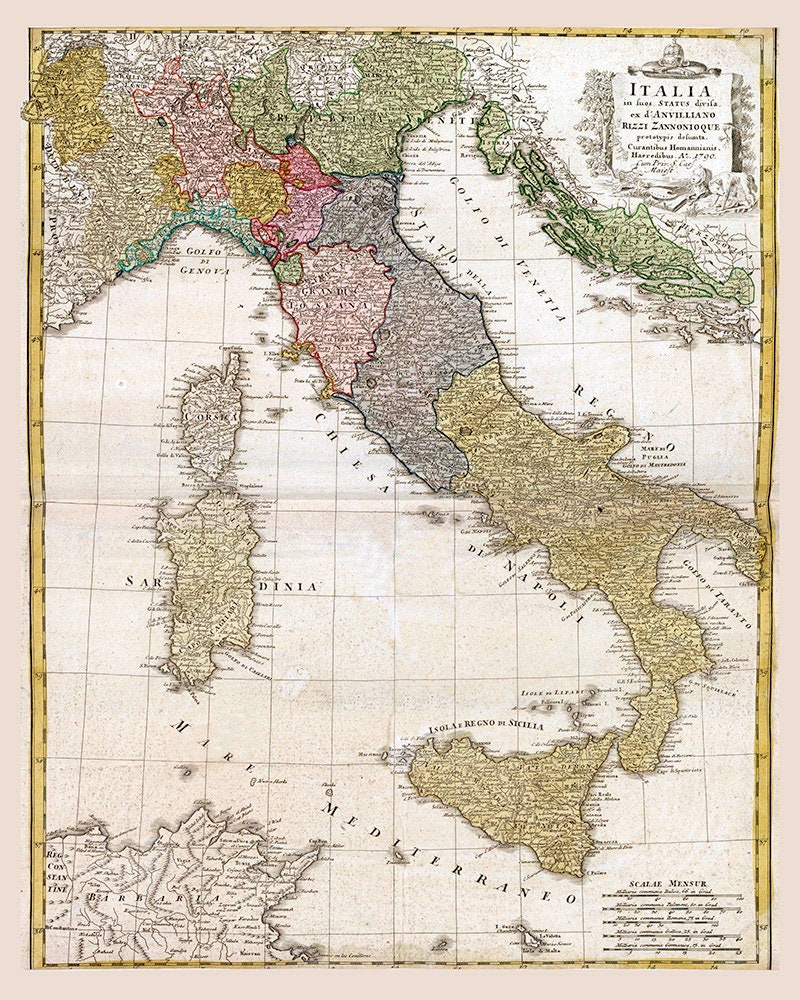 1790 Map of Italy