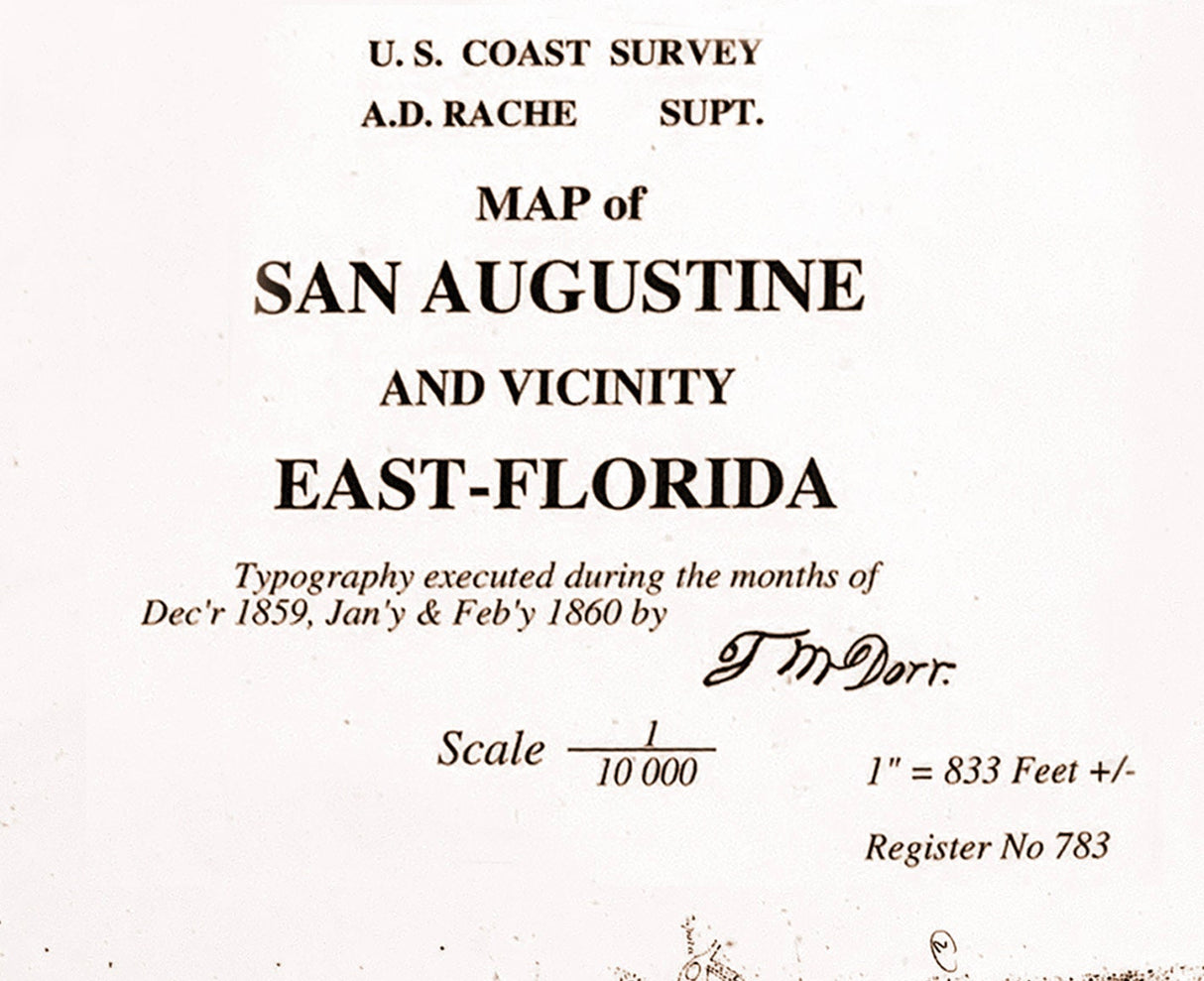 1860 Map of Saint Augustine Florida