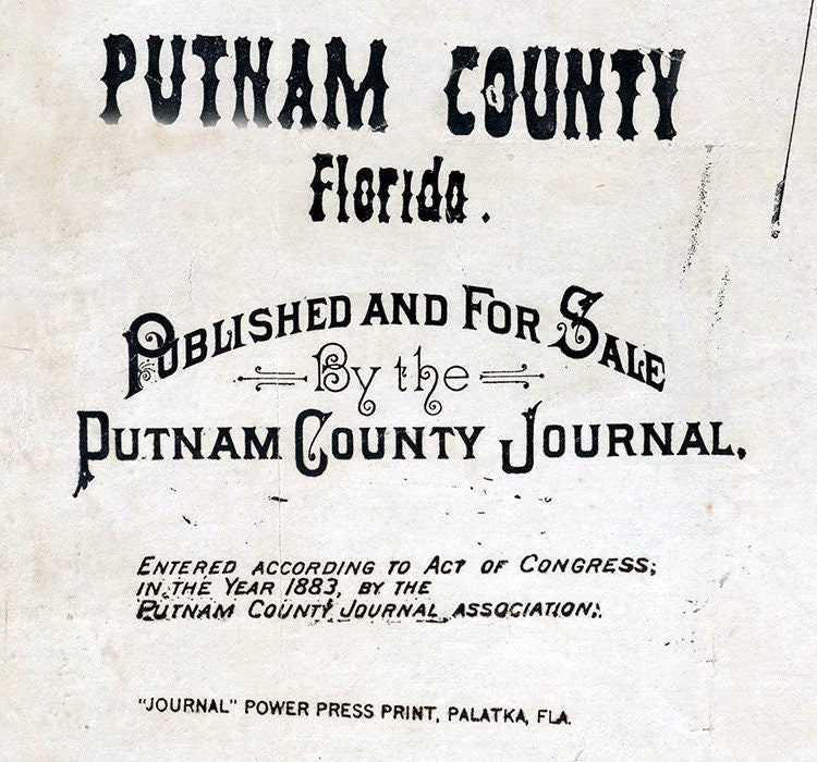 1883 Map Of Putnam County Florida