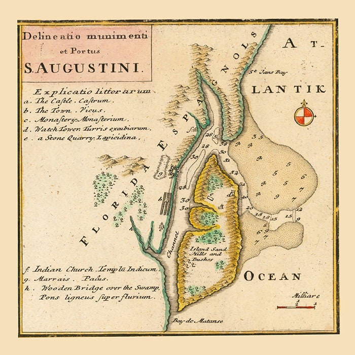 1740 Map of Saint Augustine Florida