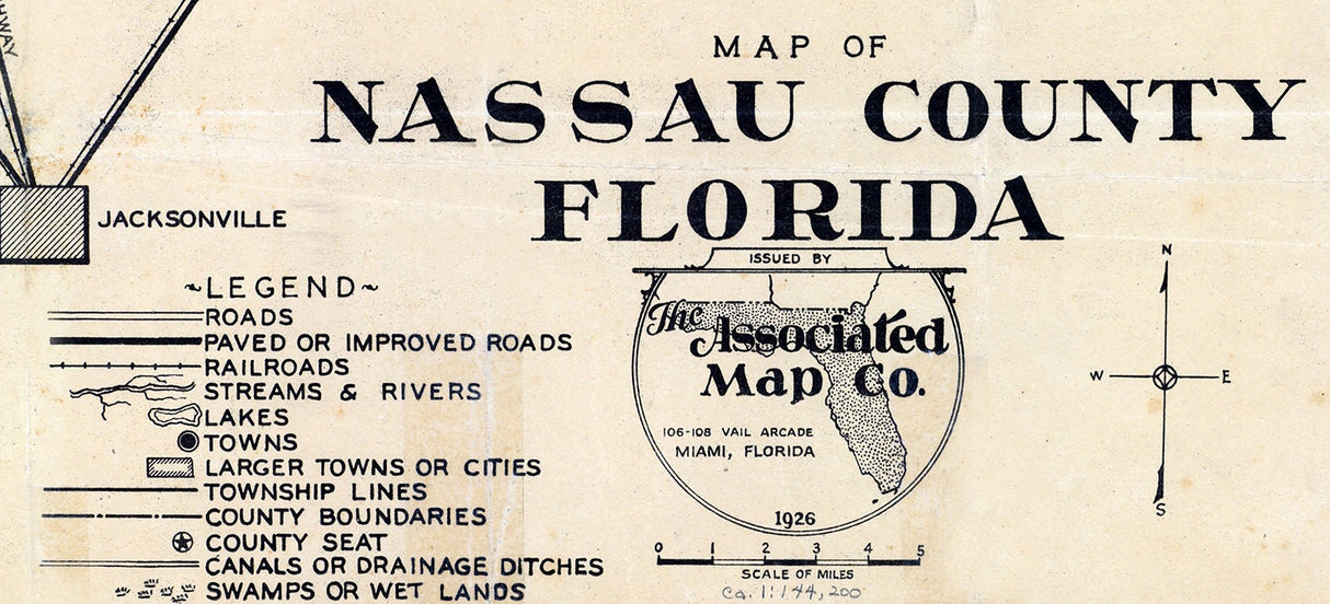 1926 Map of Nassau County Florida