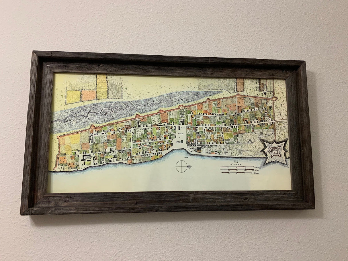 1764 Map of Saint Augustine Florida Framed