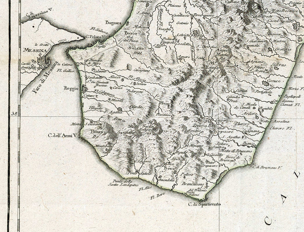 1731 Map of Calabria Italy