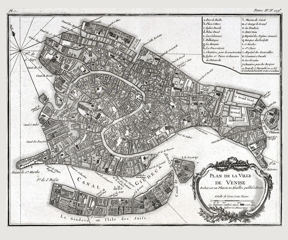 1764 Map of Venice Italy