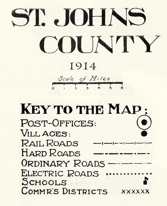 1914 Map of Saint Johns County Florida