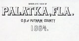 1884 Panoramic Map of Palatka Putnam County Florida