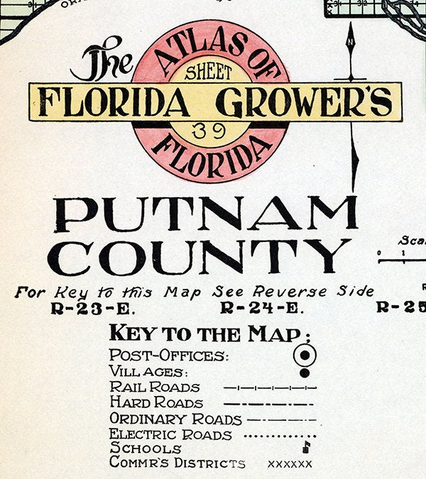 1914 Map of Putnam County Florida