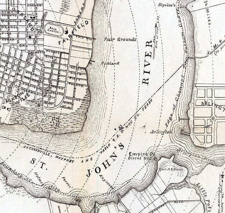 1887 Map of Jacksonville Florida