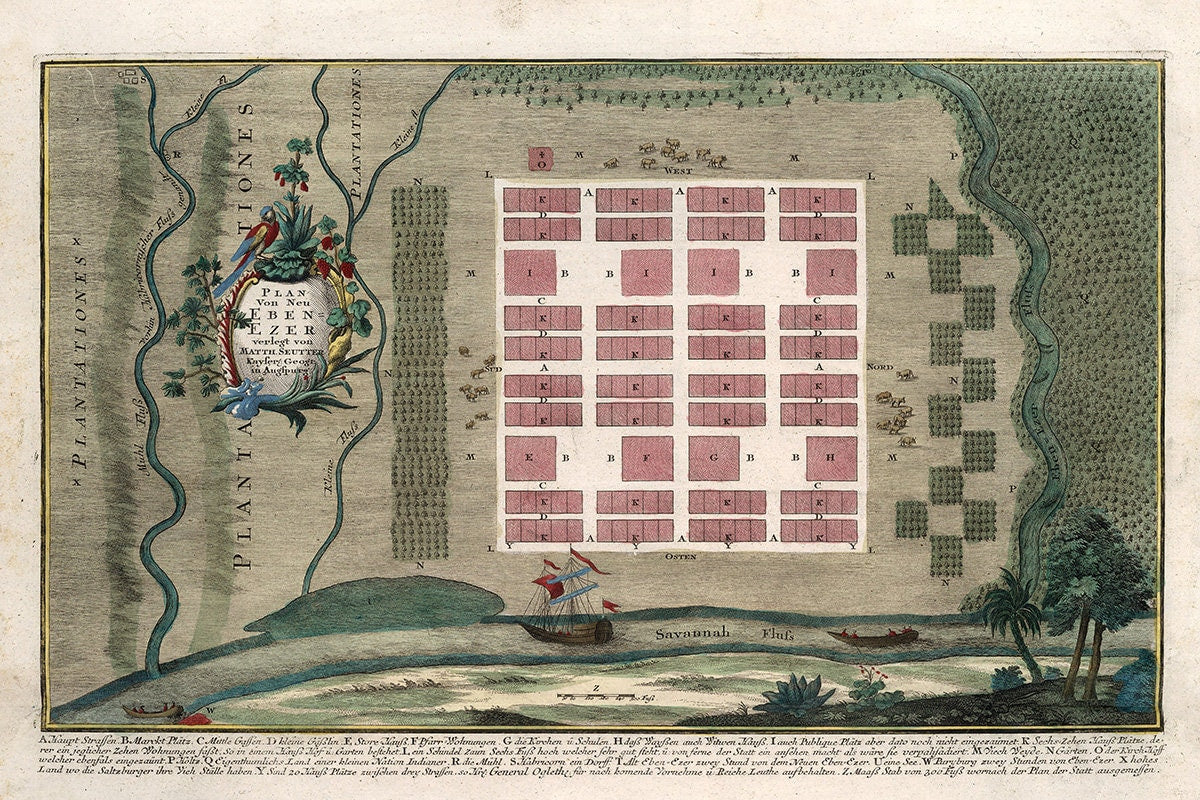 1747 Map of Ebenezer Georgia