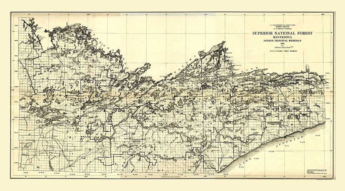 1920 Map of Superior National Forest