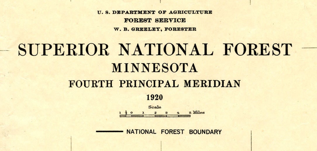 1920 Map of Superior National Forest