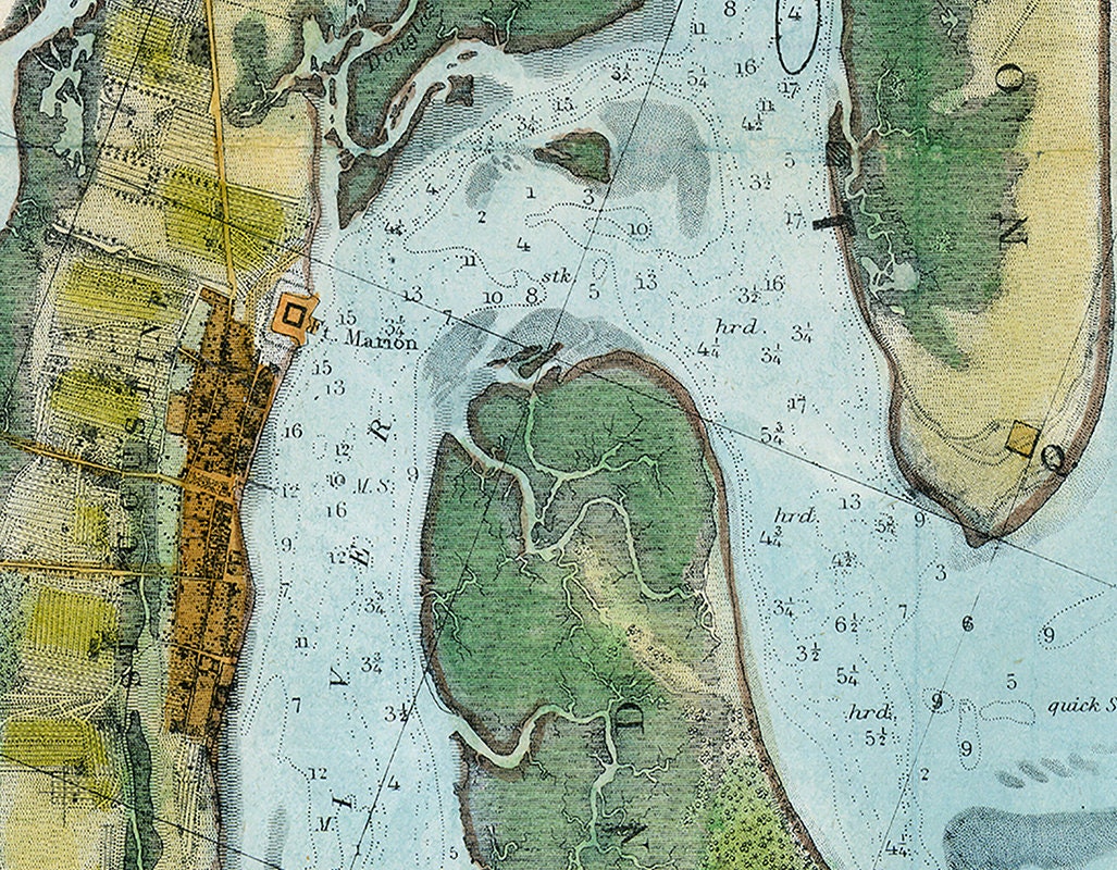 1862 Map of Saint Augustine Harbor Inlet and Islands Florida