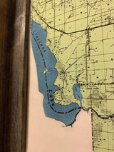 Mid 1900s Map of Flagler County Florida Framed