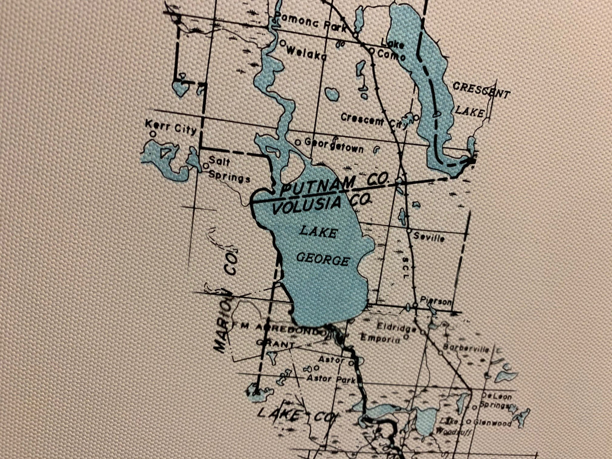 Framed Map of the Saint Johns River Florida