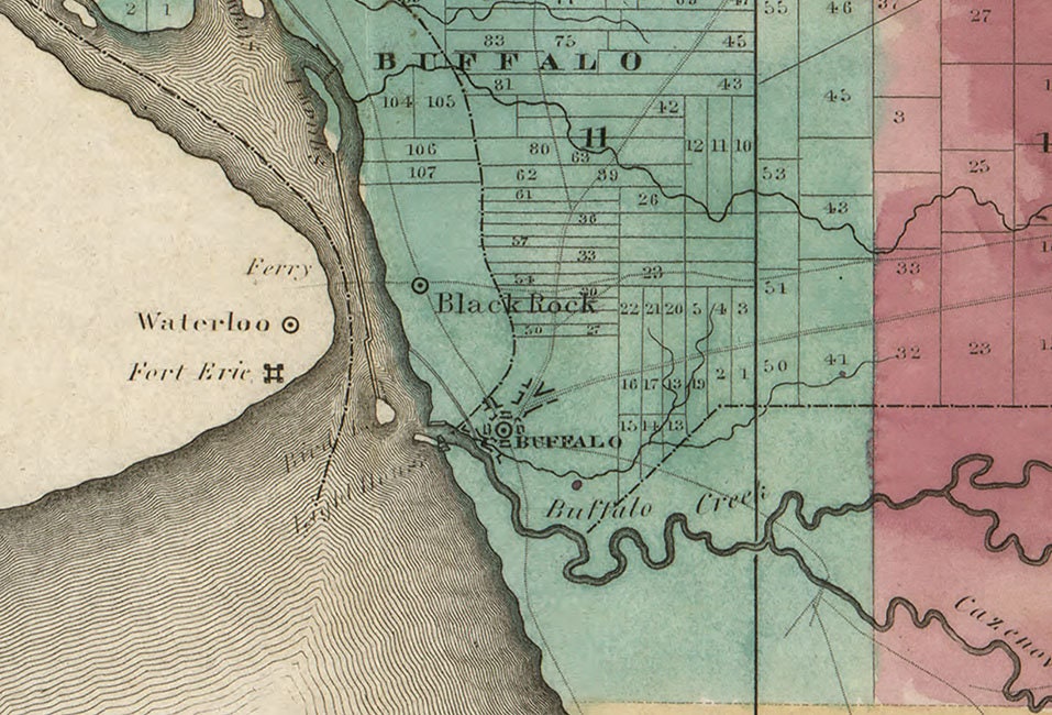 1829 Map of Erie County New York
