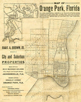 1910 Map of Orange Park Clay County Florida