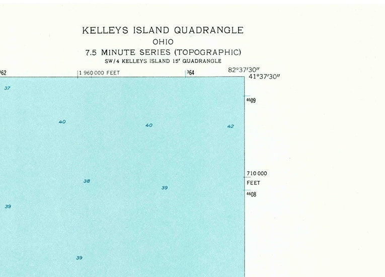 1959 Topo Map of Kelleys Island Ohio Lake Erie Islands