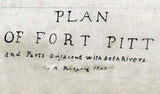 1761 Map of Fort Pitt Pittsburgh Pennsylvania