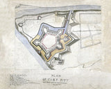 1761 Map of Fort Pitt Pittsburgh Pennsylvania
