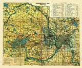 1910 Map of Hennepin County Minnesota