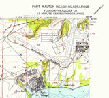 1956 Topo Map of Fort Walton Beach Florida