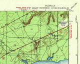 1938 Topo Map of Mary Esther Quadrangle Fort Walton Beach Florida