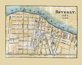 1859 Map of Beverly City Burlington County New Jersey