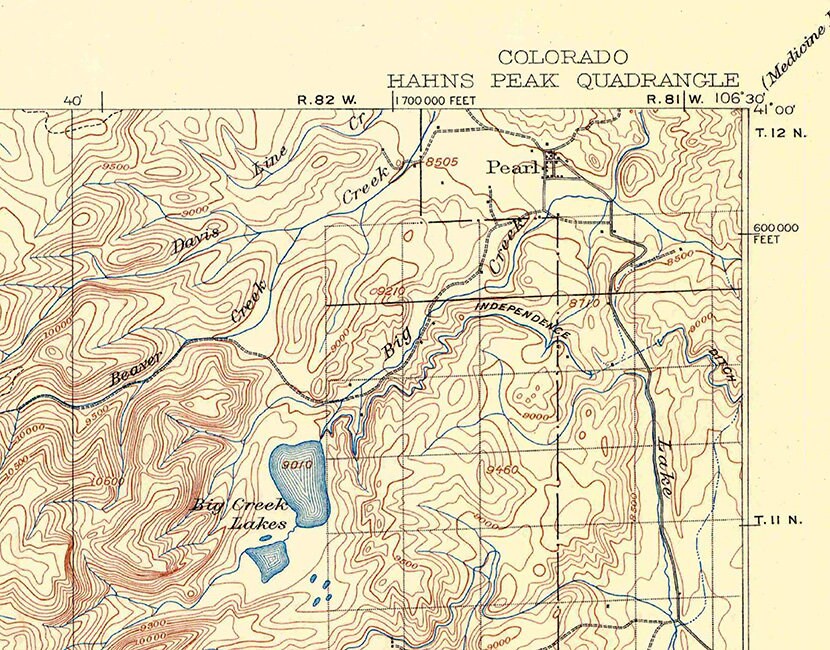 1911 Topo Map of Hahns Peak Quadrangle Colorado Routt National Forest