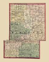 1876 Farm Line Map of Marlette Township Sanilac County Michigan