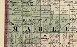 1876 Farm Line Map of Marlette Township Sanilac County Michigan