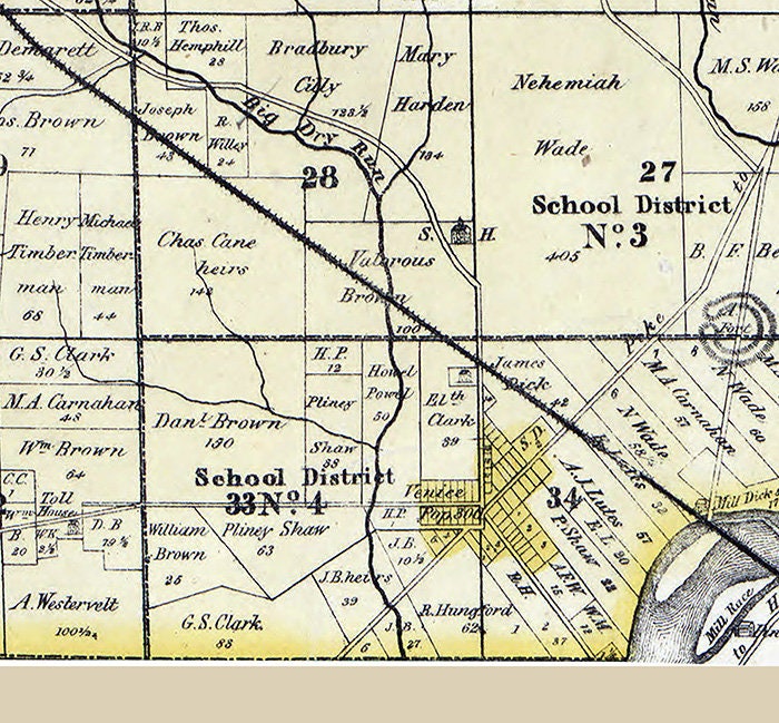 1855 Farm Line Map of Ross Township Butler County Ohio