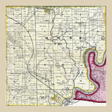 1855 Farm Line Map of Ross Township Butler County Ohio