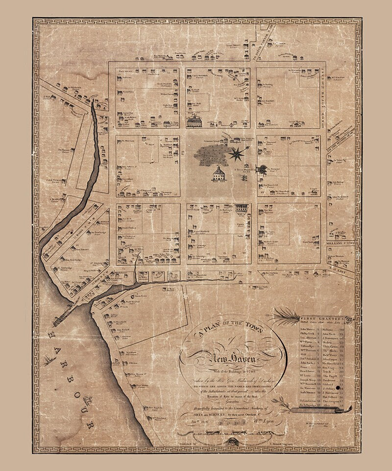 1806 Map of New Haven Connecticut