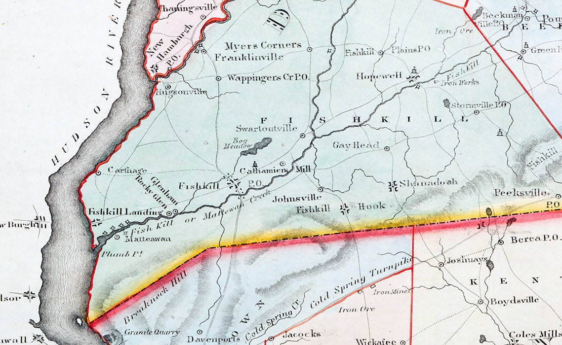 1841 Map of Dutchess and Putnam County New York