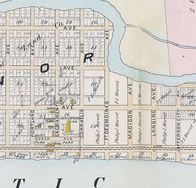 1896 Town Map of Ventnor Atlantic County New Jersey