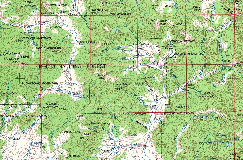 1964 Topo Map of Craig Quadrangle Colorado Routt National Forest