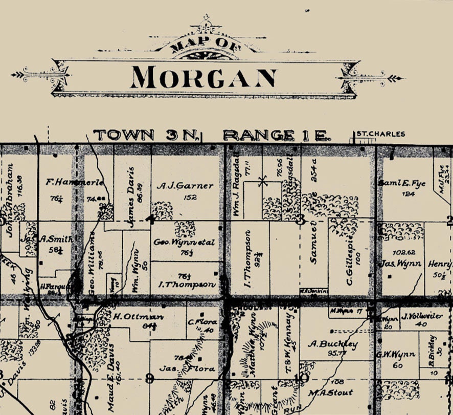 1885 Farm Line Map of Morgan Township Butler County Ohio