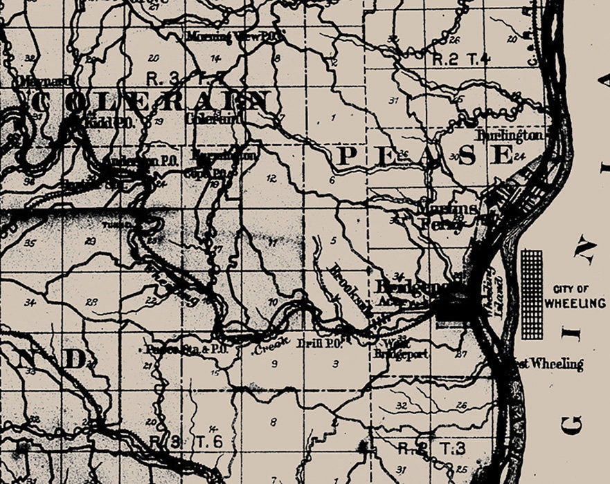 1888 Map of Belmont County Ohio