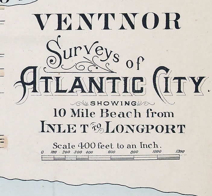 1896 Town Map of Ventnor Atlantic County New Jersey