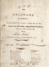 1816 Map of Delaware County Pennsylvania
